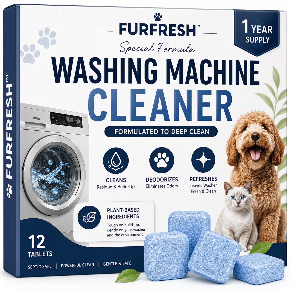 FurFresh™ Pet Washer Cleaner Tablets