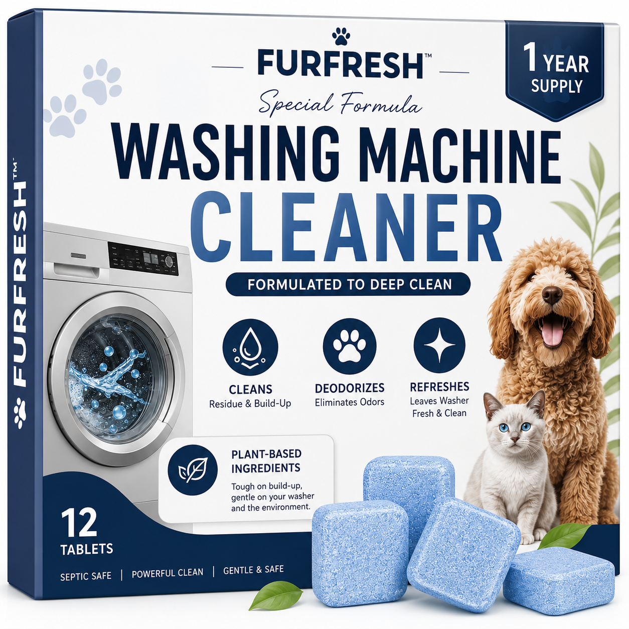 FurFresh™ Pet Washer Cleaner Tablets