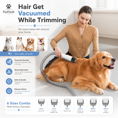 FurFresh™ 6-in-1 Pet Grooming Vacuum Set
