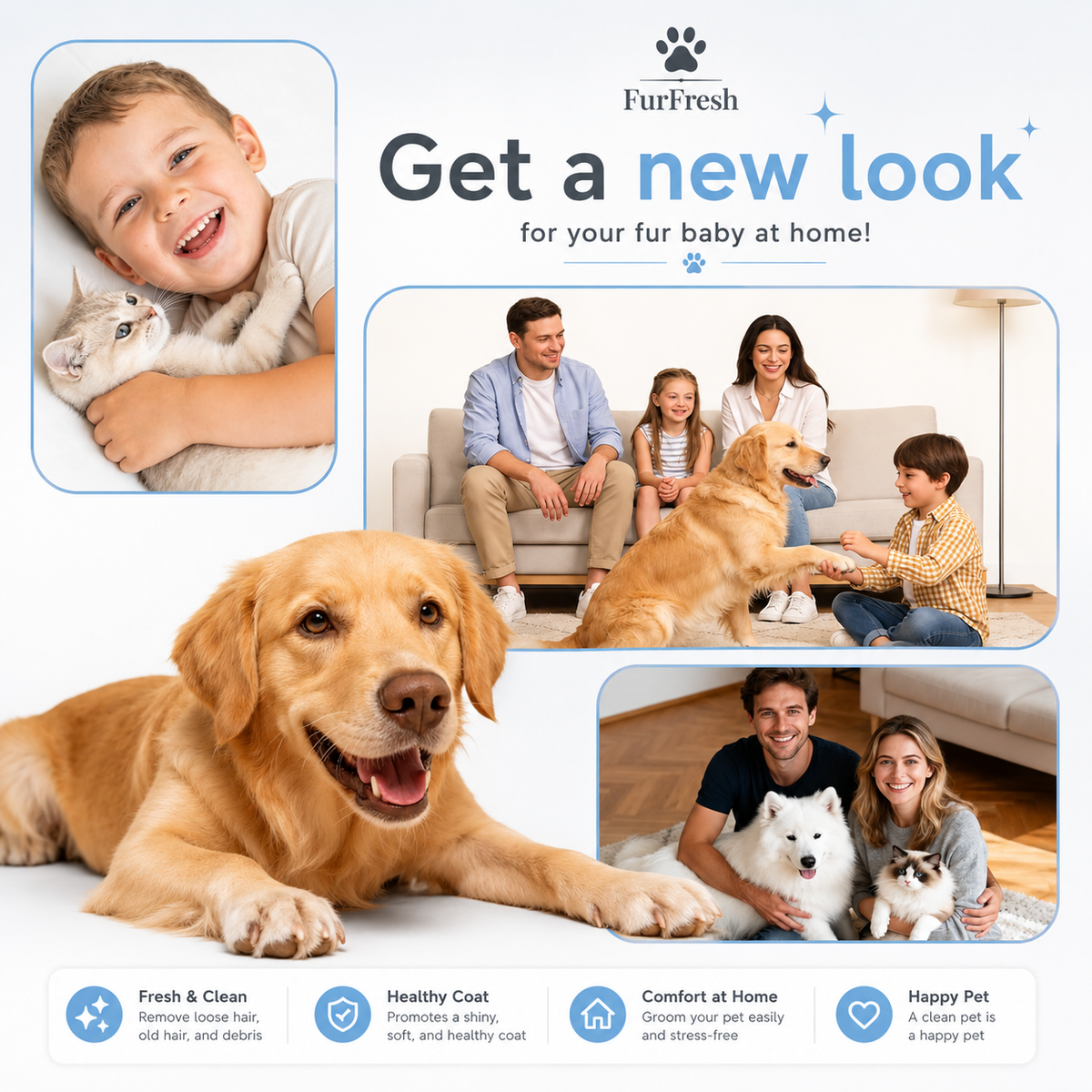 FurFresh™ 6-in-1 Pet Grooming Vacuum Set