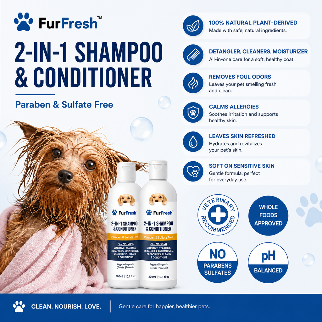 LUMi™ All Natural 2-in-1 Pet Moisturizing and Detangling Shampoo