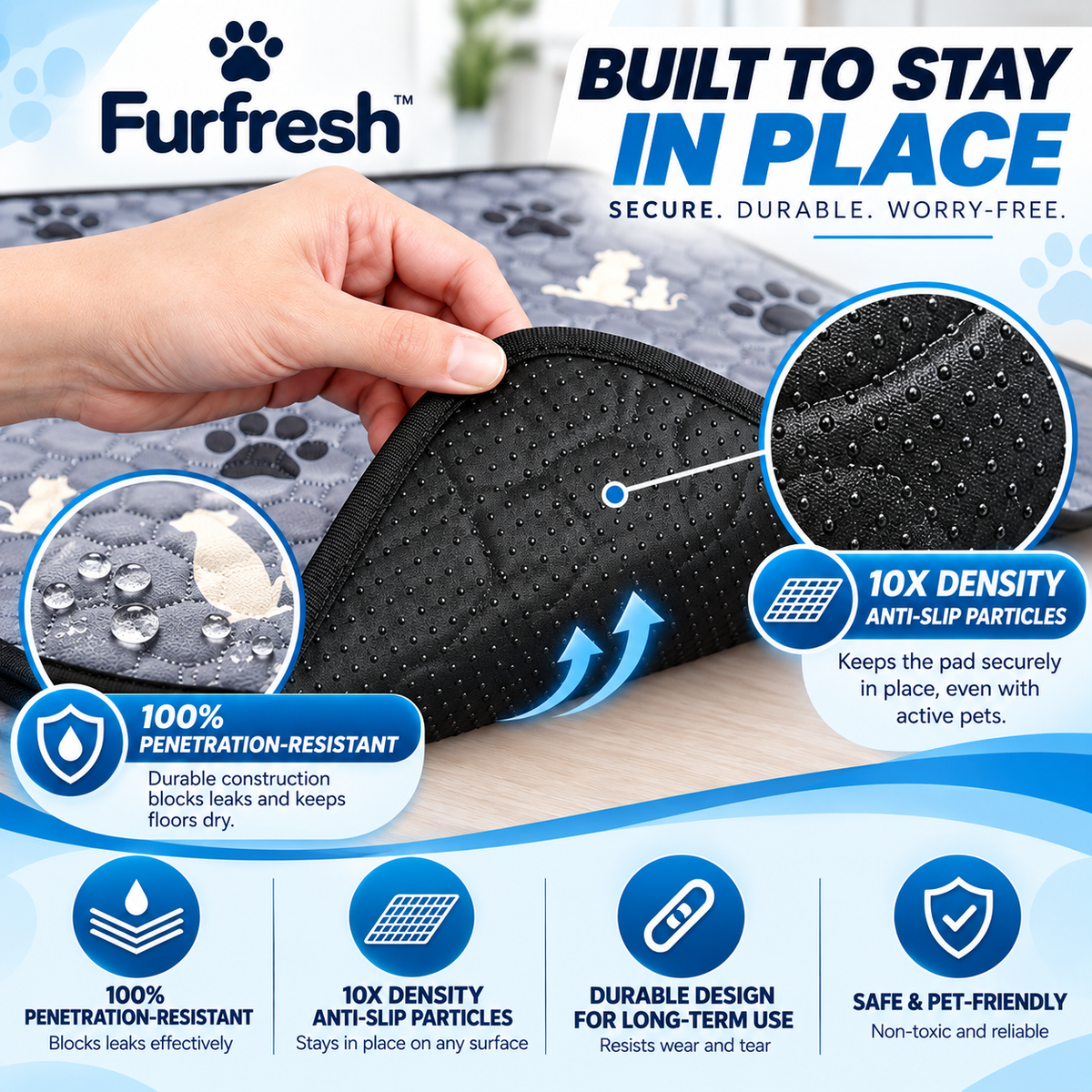 FurFresh™ Premium Washable Pet Pee Pads | 2 Pack