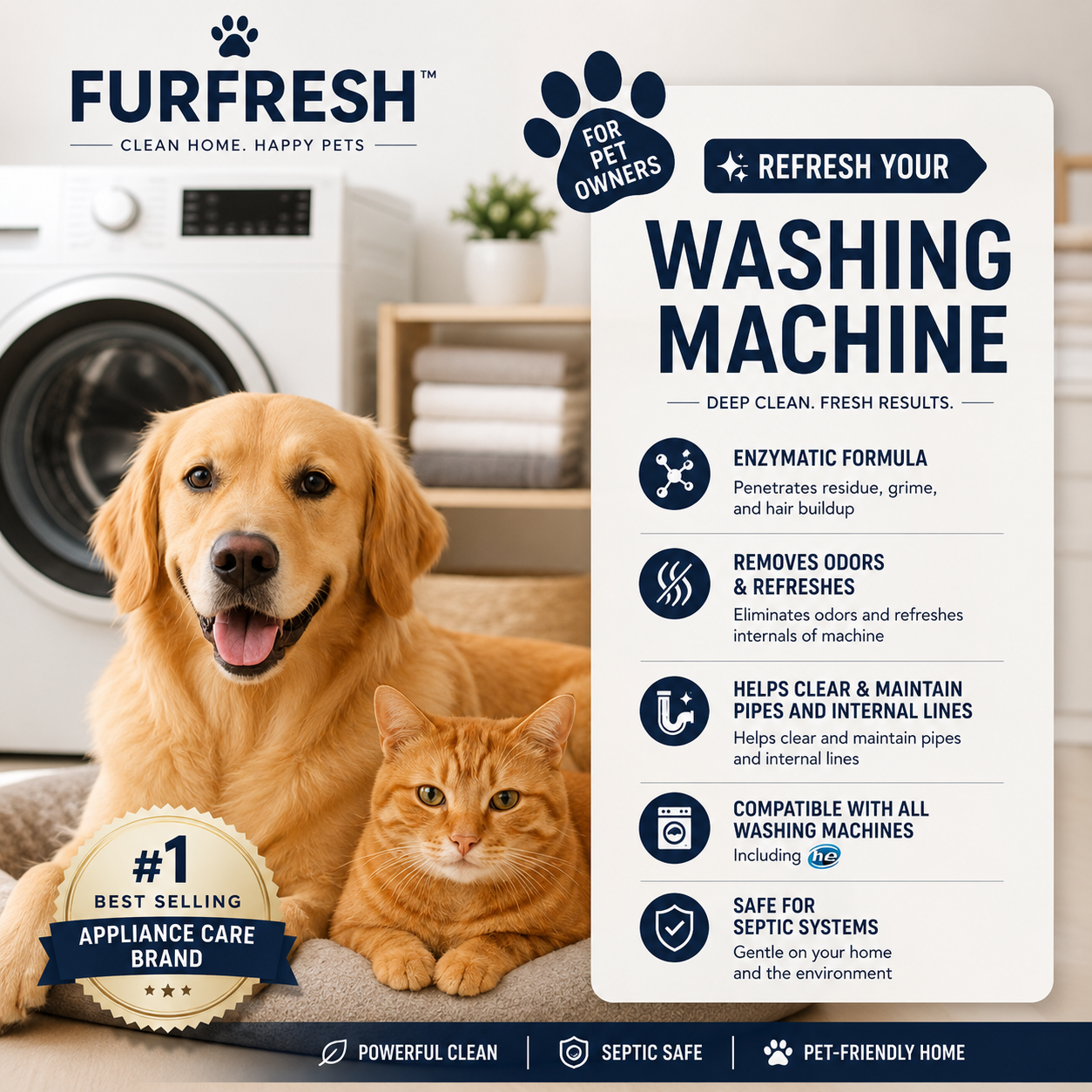 FurFresh™ Pet Washer Cleaner Tablets