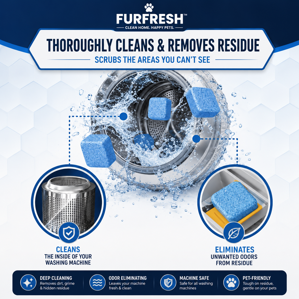 FurFresh™ Pet Washer Cleaner Tablets