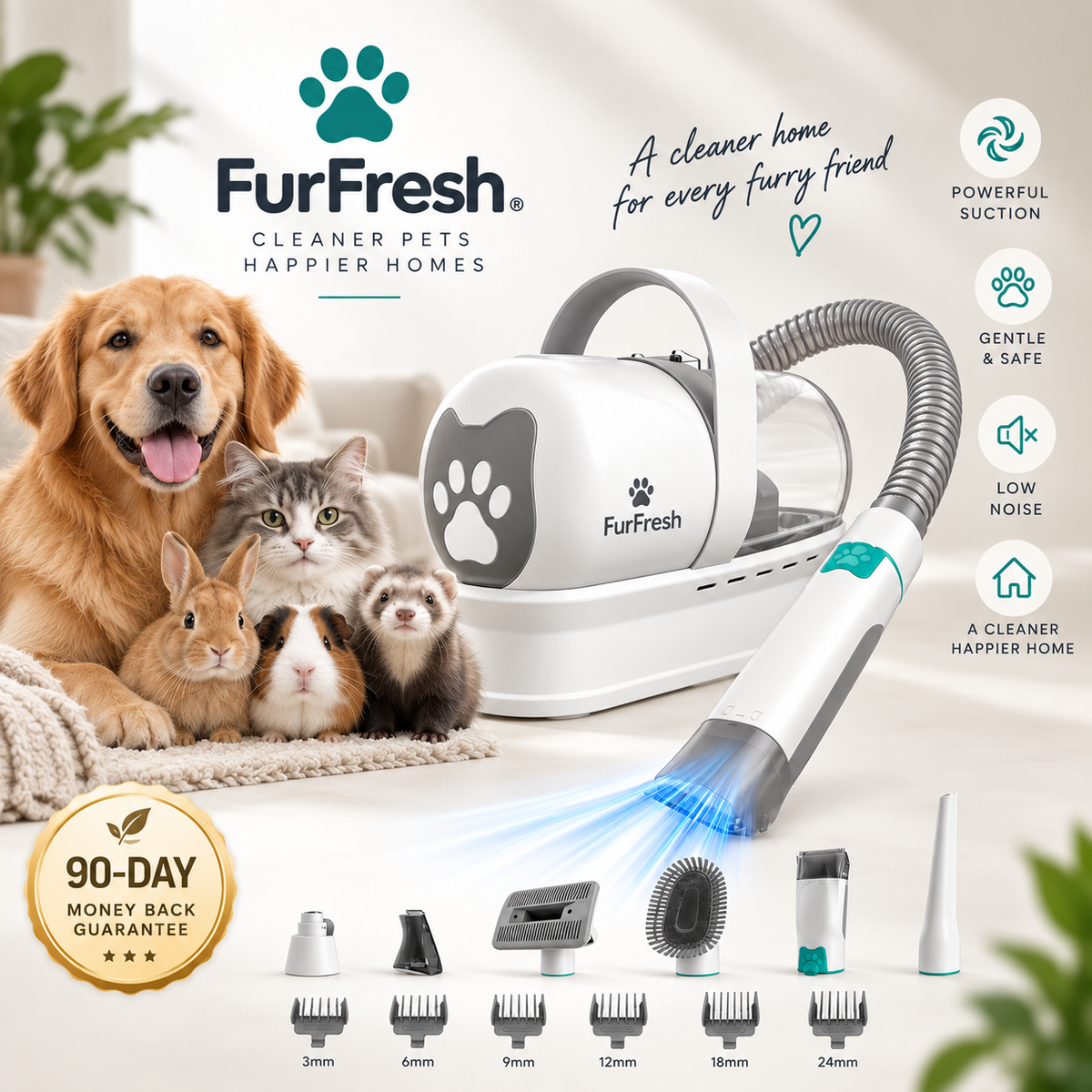 FurFresh™ 6-in-1 Pet Grooming Vacuum Set