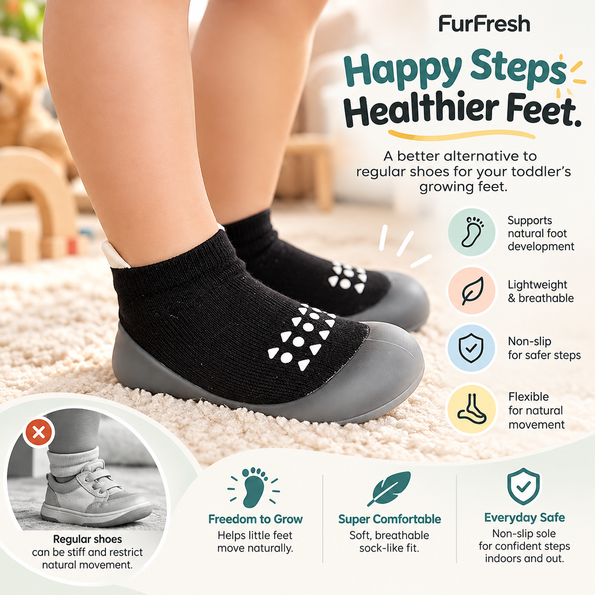 FurFresh™ Cotton Knit Sock Shoes
